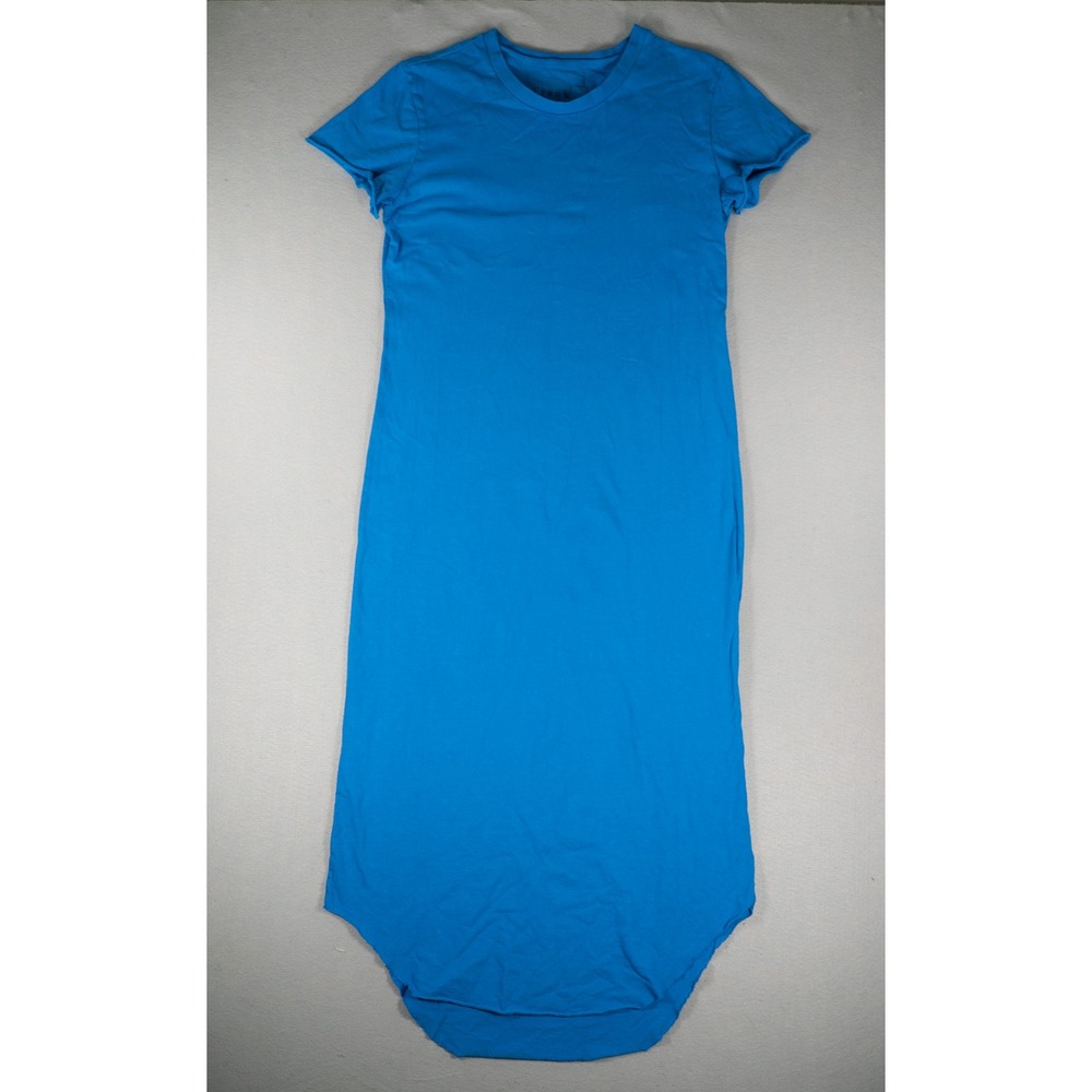 Frank & Eileen Womens Tee Lab Cotton Maxi T-Shirt Dress Blue Size L Raw Hem